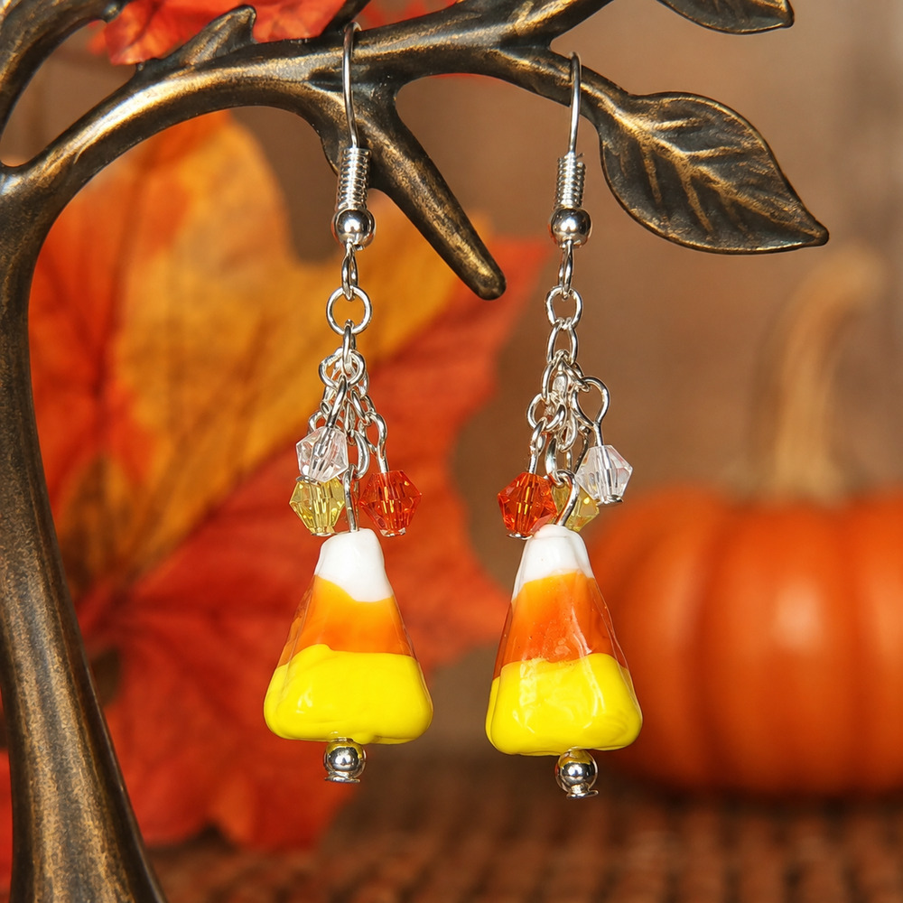 Handmade Fall Candy Corn Earrings #H63